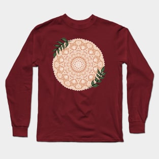 Boho Mandala Neutral Terracotta Beige Tones Long Sleeve T-Shirt